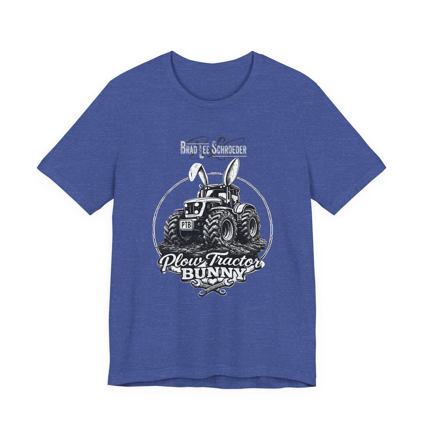 Plow Tractor Bunny Graphic Tee — Rustic Farm Tractor Vintage Shirt
