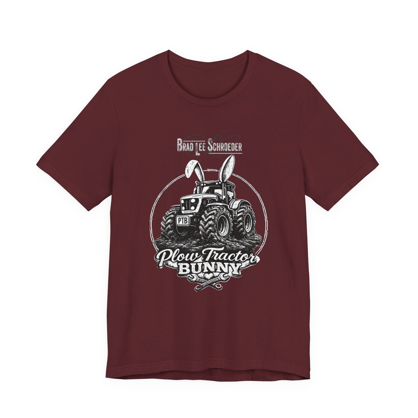 Plow Tractor Bunny Graphic Tee — Rustic Farm Tractor Vintage Shirt