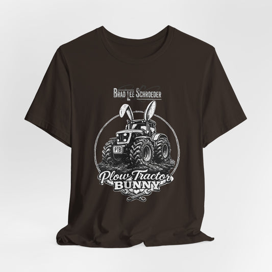 Plow Tractor Bunny Graphic Tee — Rustic Farm Tractor Vintage Shirt