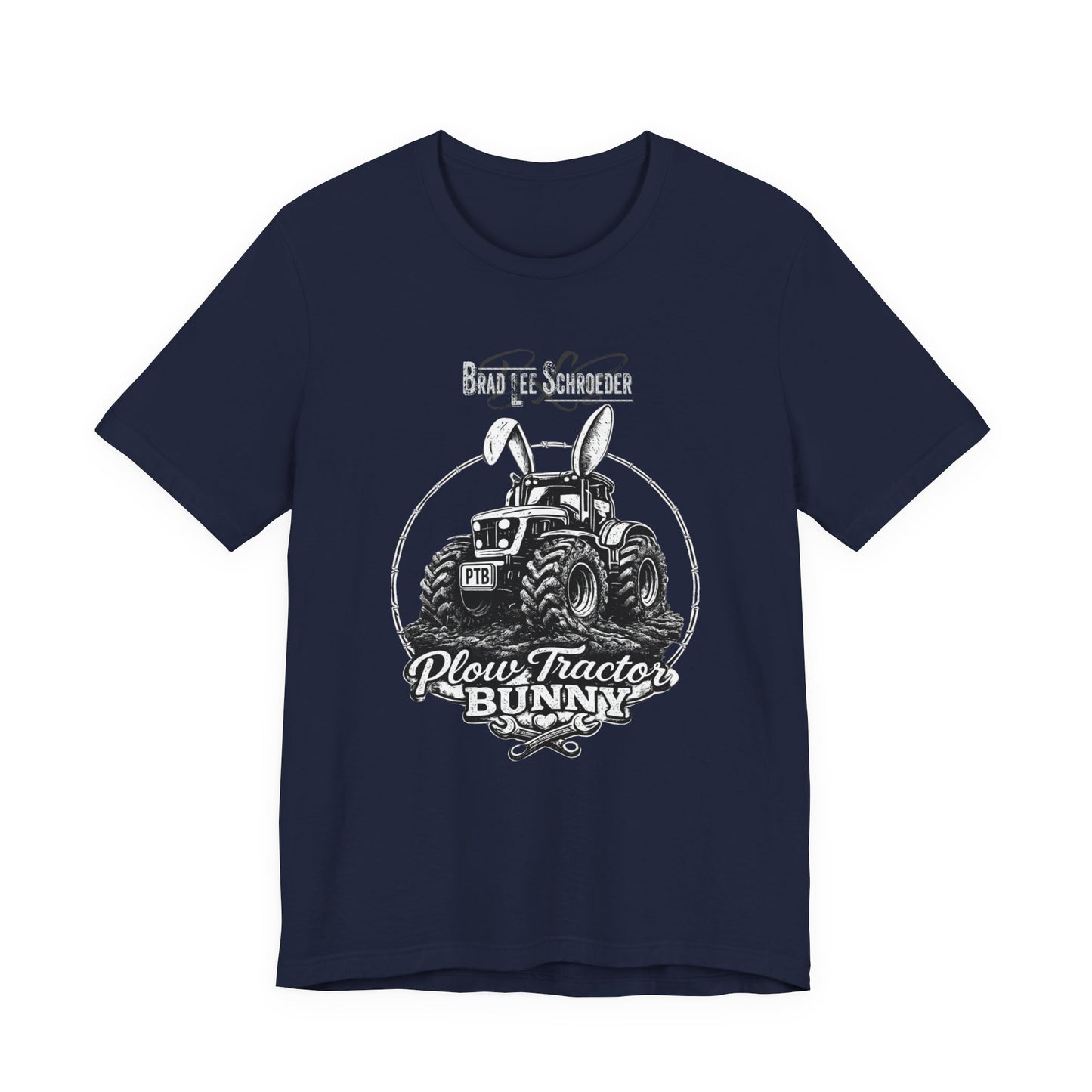Plow Tractor Bunny Graphic Tee — Rustic Farm Tractor Vintage Shirt