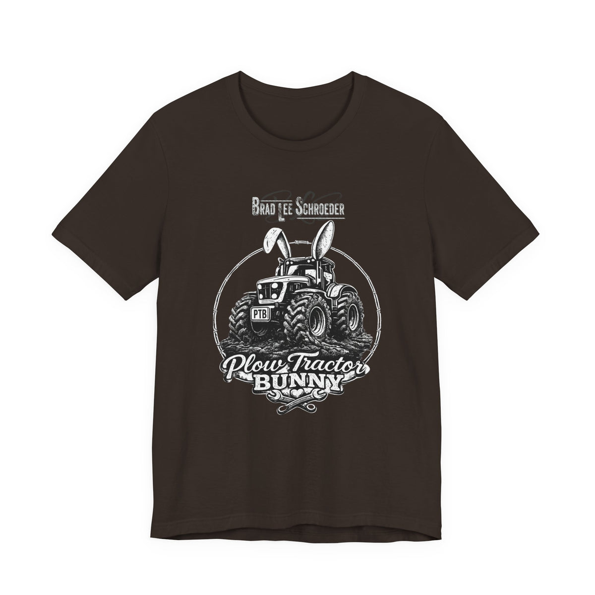 Plow Tractor Bunny Graphic Tee — Rustic Farm Tractor Vintage Shirt
