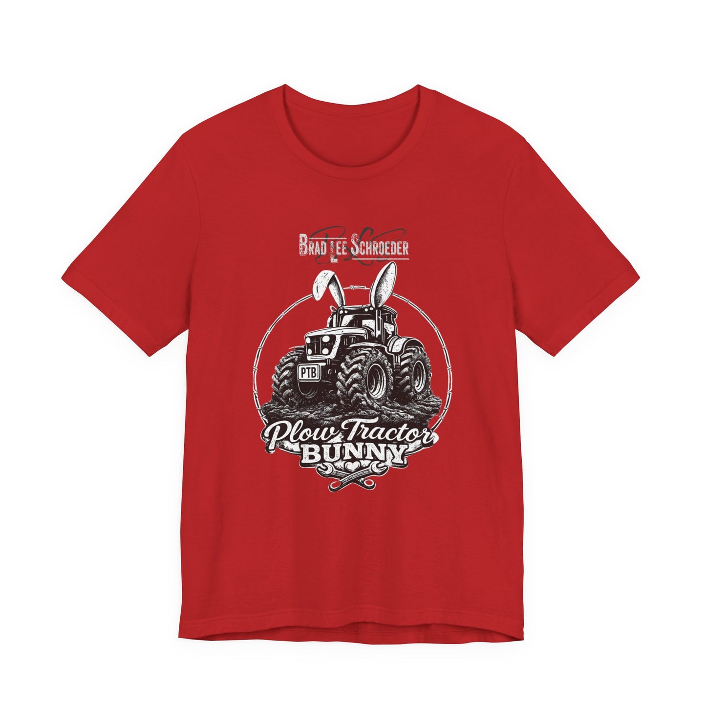 Plow Tractor Bunny Graphic Tee — Rustic Farm Tractor Vintage Shirt