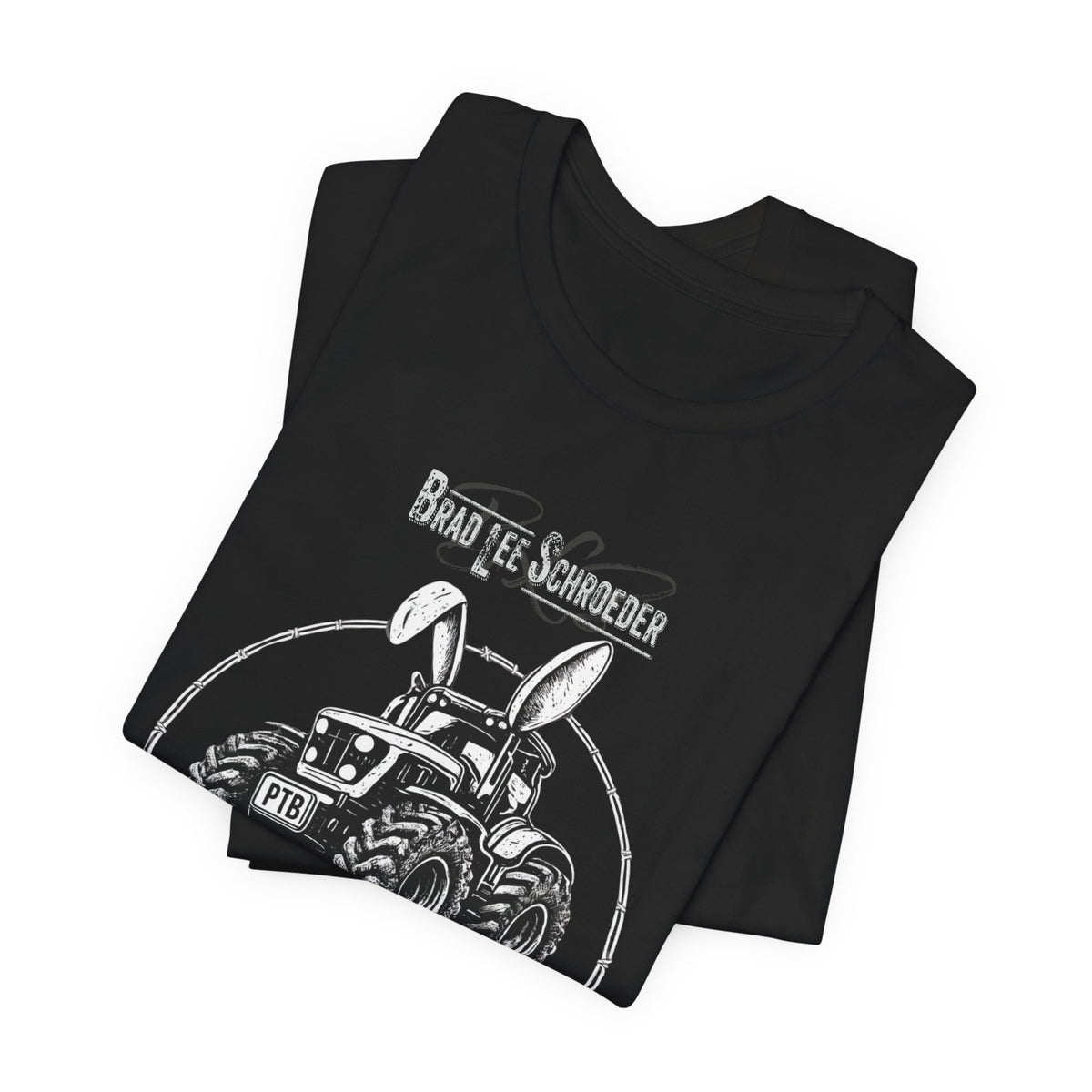 Plow Tractor Bunny Graphic Tee — Rustic Farm Tractor Vintage Shirt