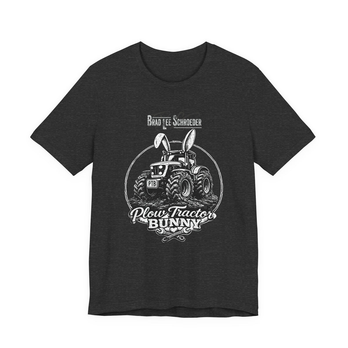 Plow Tractor Bunny Graphic Tee — Rustic Farm Tractor Vintage Shirt